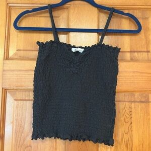 Madewell Black Smocked Camisole Top